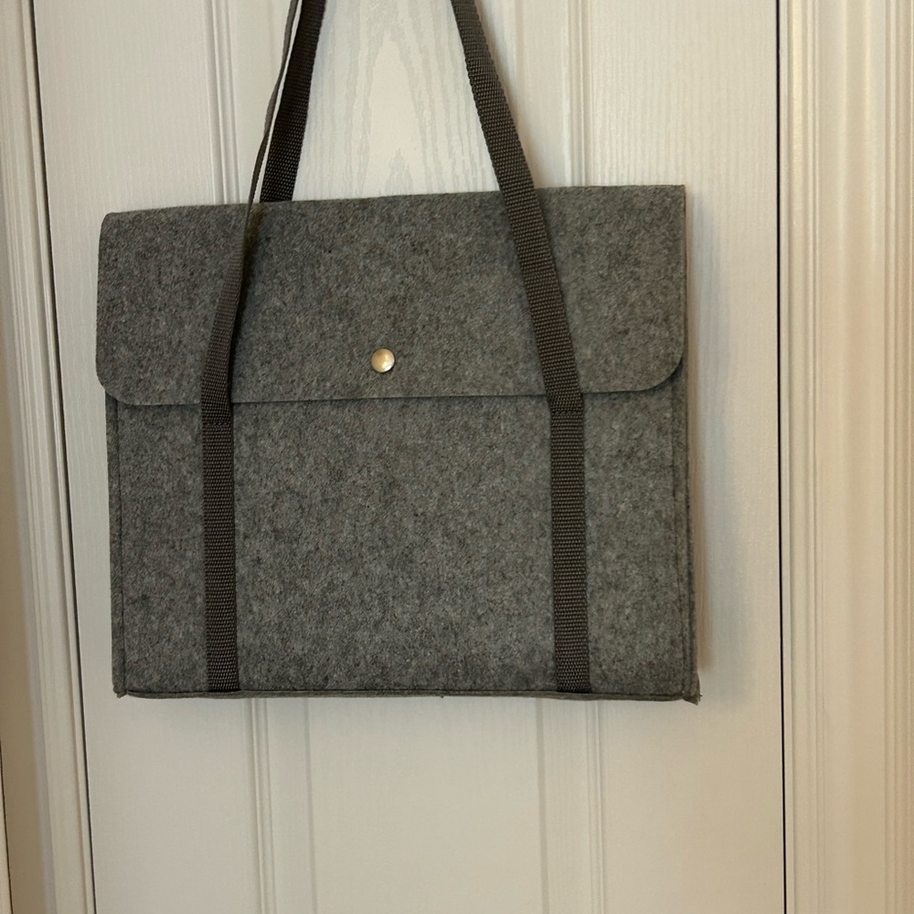 Gray Felt Men/Women Laptop Shoulder Bag